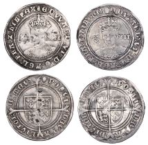 Edward VI, Third period, Fine issue, Shillings (2), both mm. tun, 6.18g/9h, 6.09g/2h (N 1937...