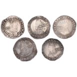 James I, First coinage, Shilling, mm. lis, second bust, 5.74g/3h (S 2646); Third coinage, Sh...