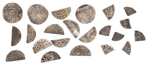 Henry II - Henry III, Pennies (3), cut Halfpence (11), cut Farthings (8), various types and...