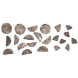 Henry II - Henry III, Pennies (3), cut Halfpence (11), cut Farthings (8), various types and...