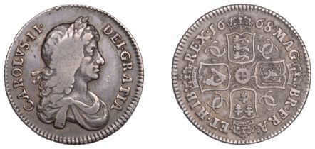 Charles II (1660-1685), Shilling, 1668, second bust (ESC 511; S 3375). Good fine, toned Â£10...