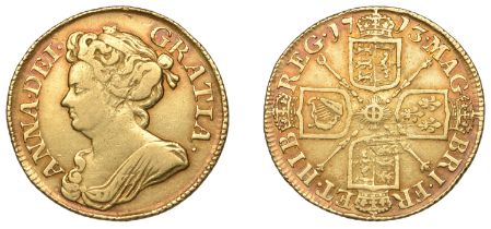 Anne (1702-1714), Guinea, 1713, third bust (MCE 225; S 3574). Minor surface marks, otherwise...