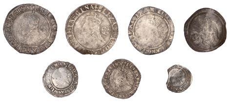 Elizabeth I, Fifth issue, Sixpence, 1581, mm. Latin cross (S 2572); together with other Eliz...