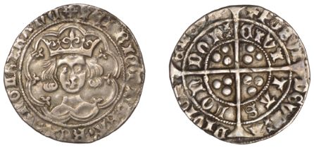 Henry VI (First reign, 1422-1461), Leaf-Trefoil issue, Class B, Groat, London, mm. crosses I...