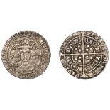 Henry VI (First reign, 1422-1461), Leaf-Trefoil issue, Class B, Groat, London, mm. crosses I...
