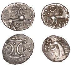 ICENI, Uninscribed issues, Units (2), Boar/Horse type, boar right, rev. horse right, cross-i...