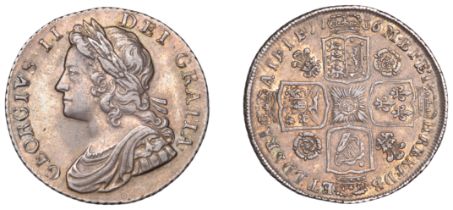 George II (1727-1760), Shilling, 1736/5, roses and plumes (ESC 1710; S 3700). Very fine and...