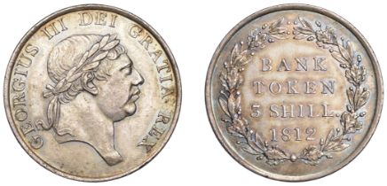 George III (1760-1820), Bank of Ireland, Three Shillings, 1812, type 2 (ESC 2079; S 3770). L...