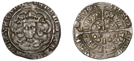 Henry VI (First reign, 1422-1461), Leaf-Trefoil issue, Class A, Groat, London, mm. cross III...