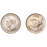 George VI (1936-1952), Trial Farthing, 1951, struck in copper-nickel, edge plain, 2.83g/12h....