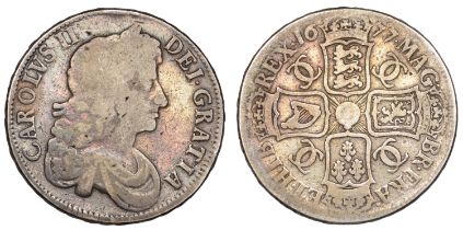 Charles II (1660-1685), Crown, 1677, third bust, edge vicesimo nono (ESC 398; S 3358). About...