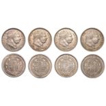 George III, Shillings (4), 1816, 1817, 1819, 1820 (S 3790) [4]. Very fine or better, first s...