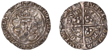 Henry VI (First reign, 1422-1461), Trefoil issue, Class A, Groat, London, mm. cross IIIb on...