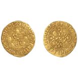Edward III (1327-1377), Transitional Treaty period, Quarter-Noble, series A2, mm. cross pote...
