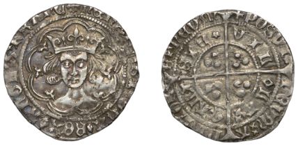 Henry VI (First reign, 1422-1461), Pinecone-Mascle/Rosette-Mascle mule , Groat, Calais, mm....