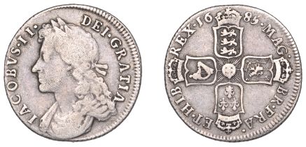 James II (1685-1688), Shilling, 1685 (ESC 760; S 3410). Nearly fine Â£80-Â£100