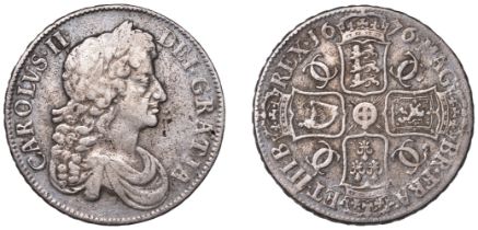 Charles II (1660-1685), Crown, 1676, third bust, edge vicesimo octavo (ESC 397; S 3358). Cle...