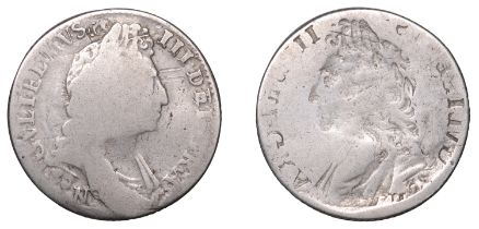 William III (1694-1702), Shilling [1696-7], first bust, n below, obverse brockage (S 3501)....