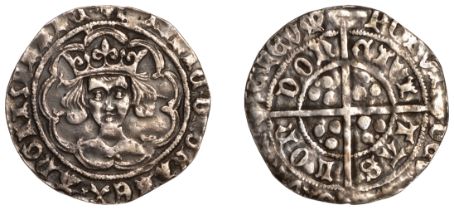 Henry VI (First reign, 1422-1461), Unmarked issue, Groat, London, mm. cross IIIb on obv. onl...