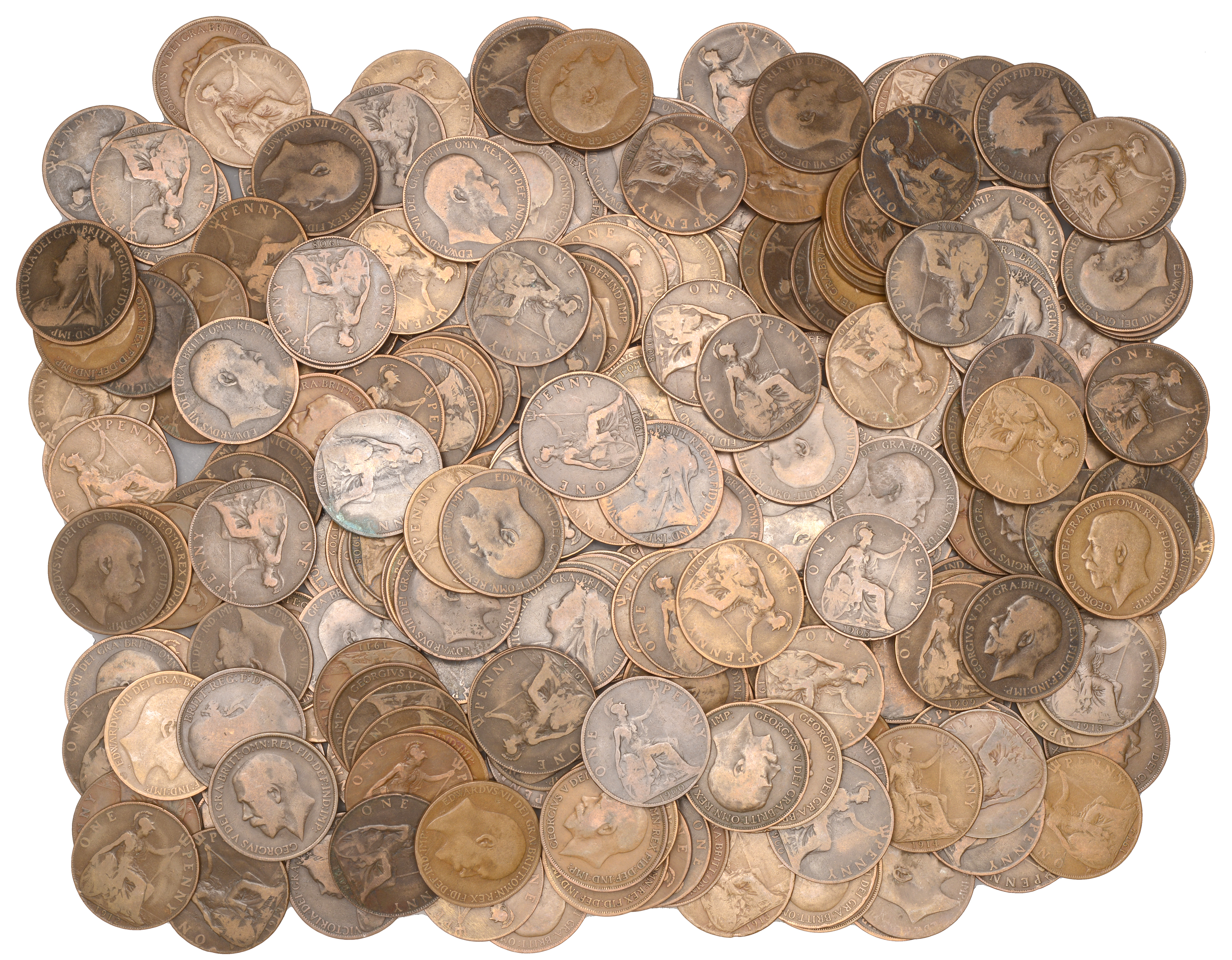 Victoria to George V, Pennies (257) [257]. Varied state Â£60-Â£80