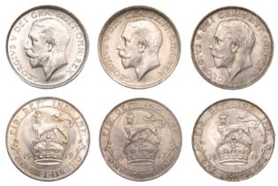 George V, Shillings (3), 1911, 1917, 1919 (S 4013) [3]. Extremely fine or better Â£120-Â£150