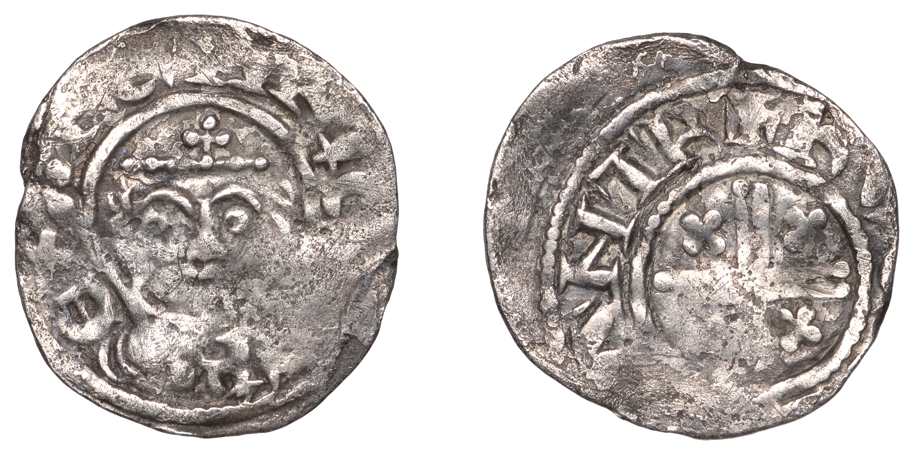 Richard I (1189-1199), Penny, class IVb, Canterbury, Hue, hv[ â€“â€“â€“ ]ntr, 1.16g/3h (SCBI Mass...