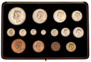 George VI (1936-1952), Proof set, 1937, comprising Crown to Farthing [15]. About as struck,...