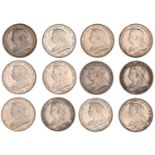 Victoria, Shillings (12), 1893 (3), 1895, 1896, 1897, 1898 (3), 1899, 1900, 1901 (S 3940, 39...