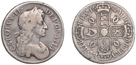 Charles II (1660-1685), Crown, 1682, fourth bust, edge tricesimo qvarto (ESC 416; S 3359). F...