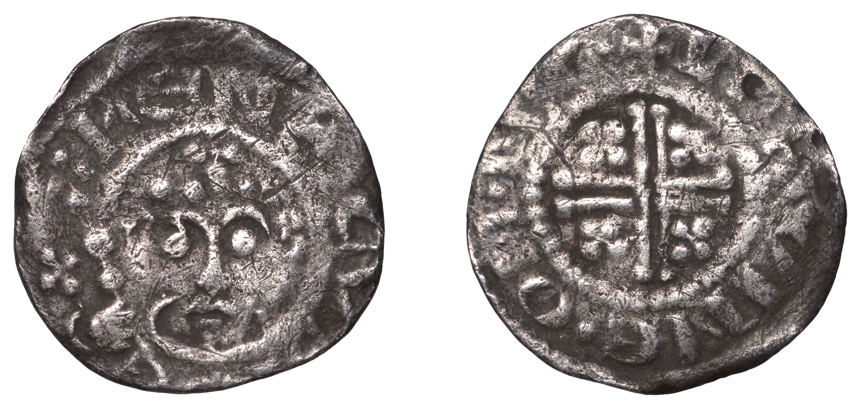 Richard I (1189-1199), Penny, class II, Lincoln, Lefwine, lefwine Â· on Â· nic, obv. e part of...