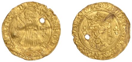 James II (1437-1460), Second coinage, Second issue, Lion, type II, mm. crown, crowned shield...