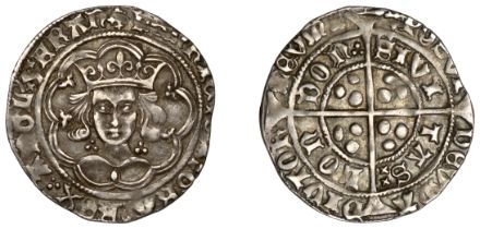 Henry VI (First reign, 1422-1461), Trefoil issue, Class A, Groat, London, mm. cross IIIb, sm...