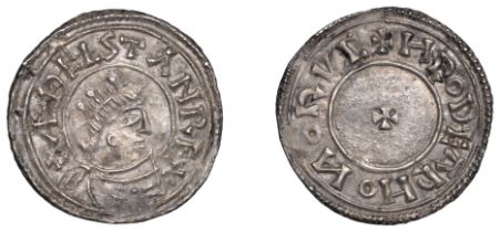 Ã†thelstan (924-939), Penny, Crowned Bust type, Norwich, Hrodgar, Ã¦delstan rex crowned and dr...