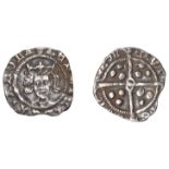 Henry VI (First reign, 1422-1461), Leaf-Pellet issue, Penny, Durham, pellets by crown, inter...