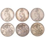 Victoria, Crowns (3), 1889, 1891, 1892 (ESC 2589, 2591-2; S 3921) [3]. Very fine or better,...