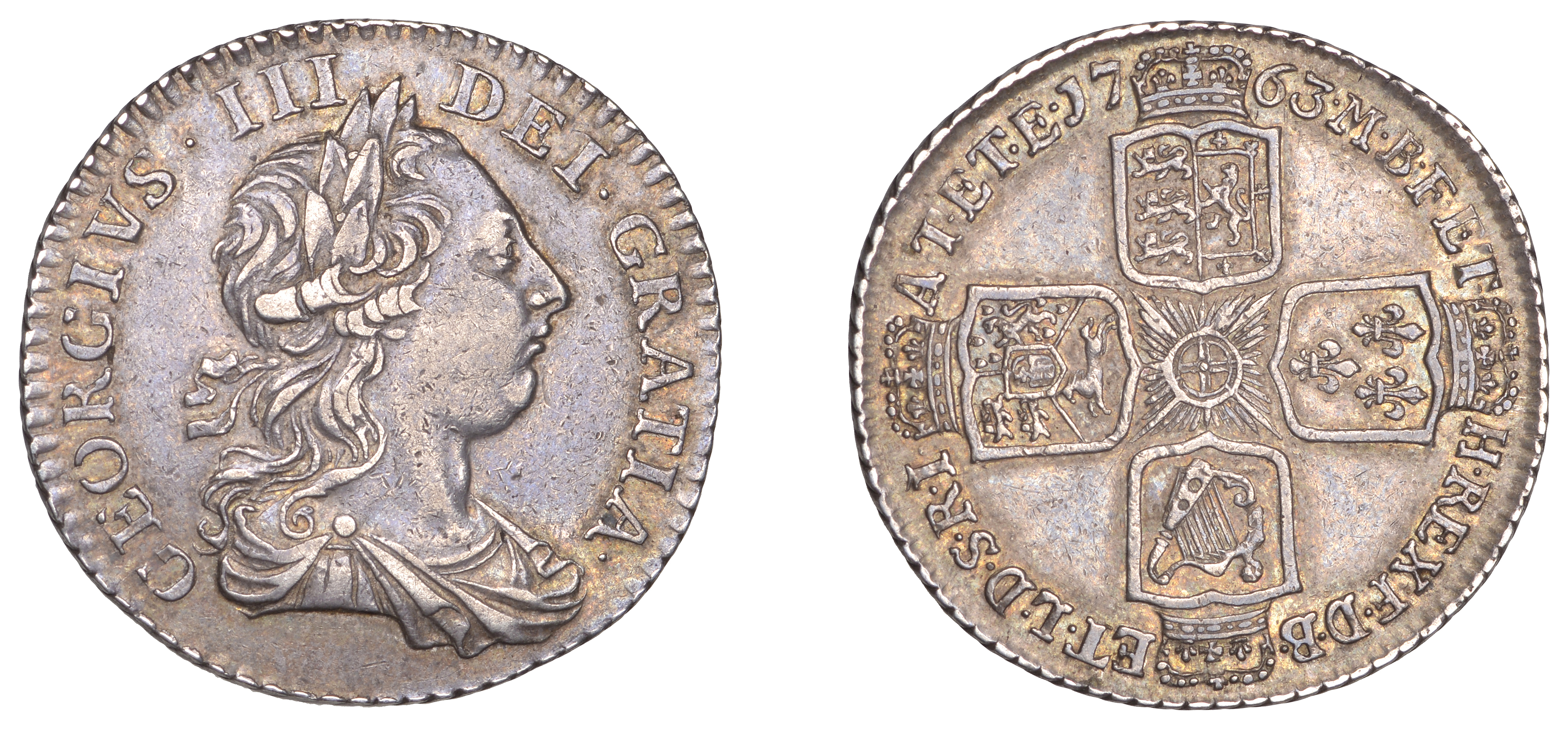 George III (1760-1820), Pre-1816 issues, 'Northumberland' Shilling, 1763 (ESC 2124; S 3742)....