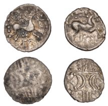 ICENI, Units (2), Anted, anted monogram below horse, 1.01g; Ece, ece below horse, 1.14g (S 4...