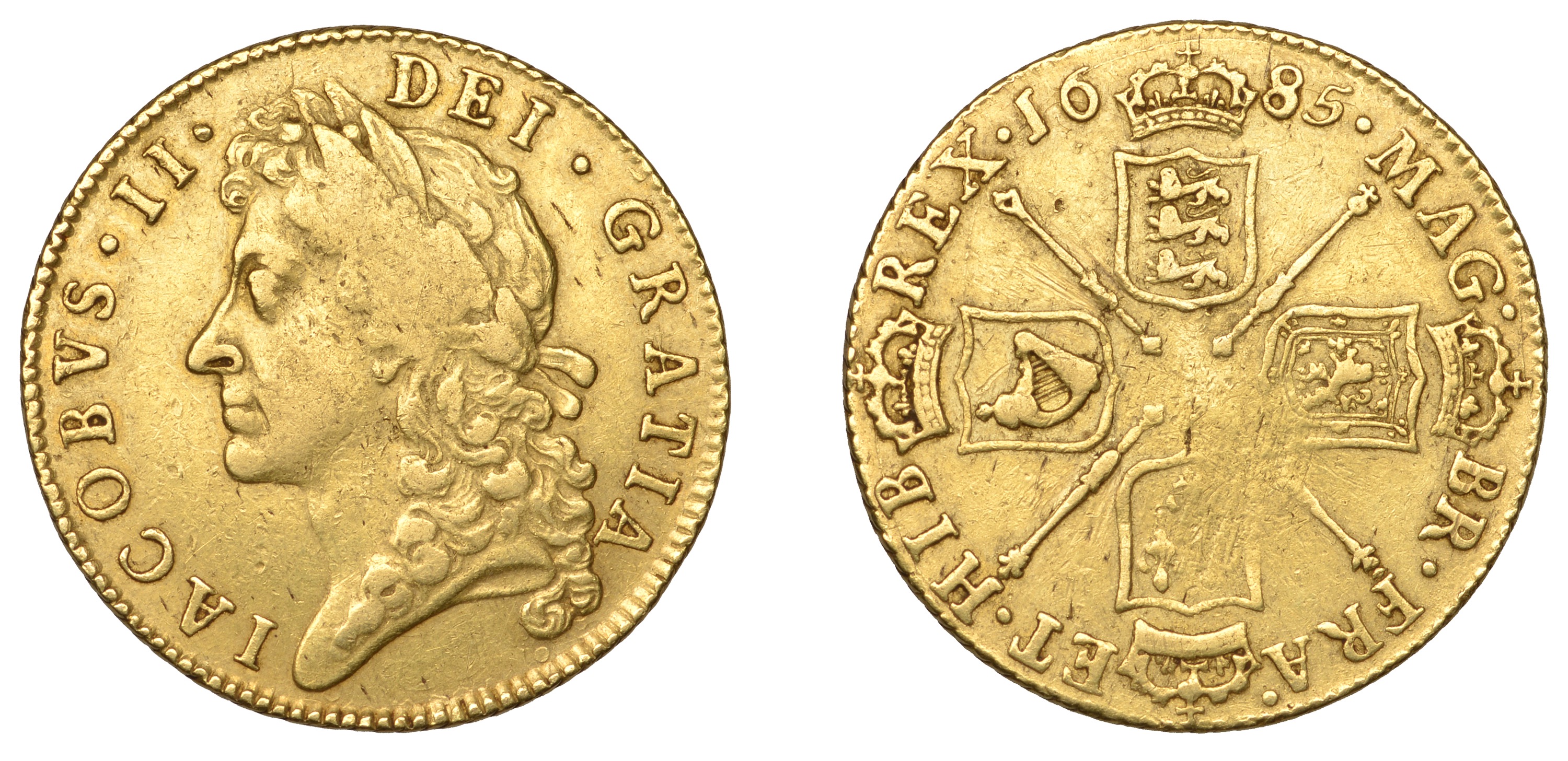 James II (1685-1688), Guinea, 1685, first bust (EGC 320; S 3400). Fine Â£800-Â£1,000