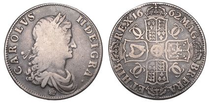 Charles II (1660-1685), Crown, 1662, first bust, rose below, edge dated (ESC 344; S 3351). F...