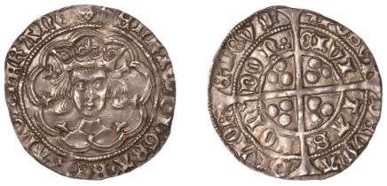 Henry VI (First reign, 1422-1461), Leaf-Trefoil issue, Class A, Groat, London, mm. crosses I...