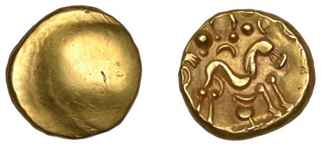 British Iron Age, GALLO-BELGIC, Stater, series E [Ambiani], Gallic War uniface type, blank,...