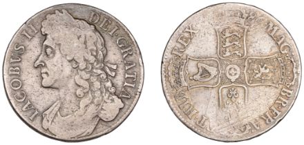 James II (1685-1688), Crown, 1686, first bust, edge secvndo (ESC 740; S 3406). Fine or bette...