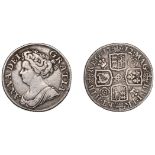 Anne (1702-1714), Shilling, 1712, fourth bust, roses and plumes (ESC 1410; S 3617). Better t...