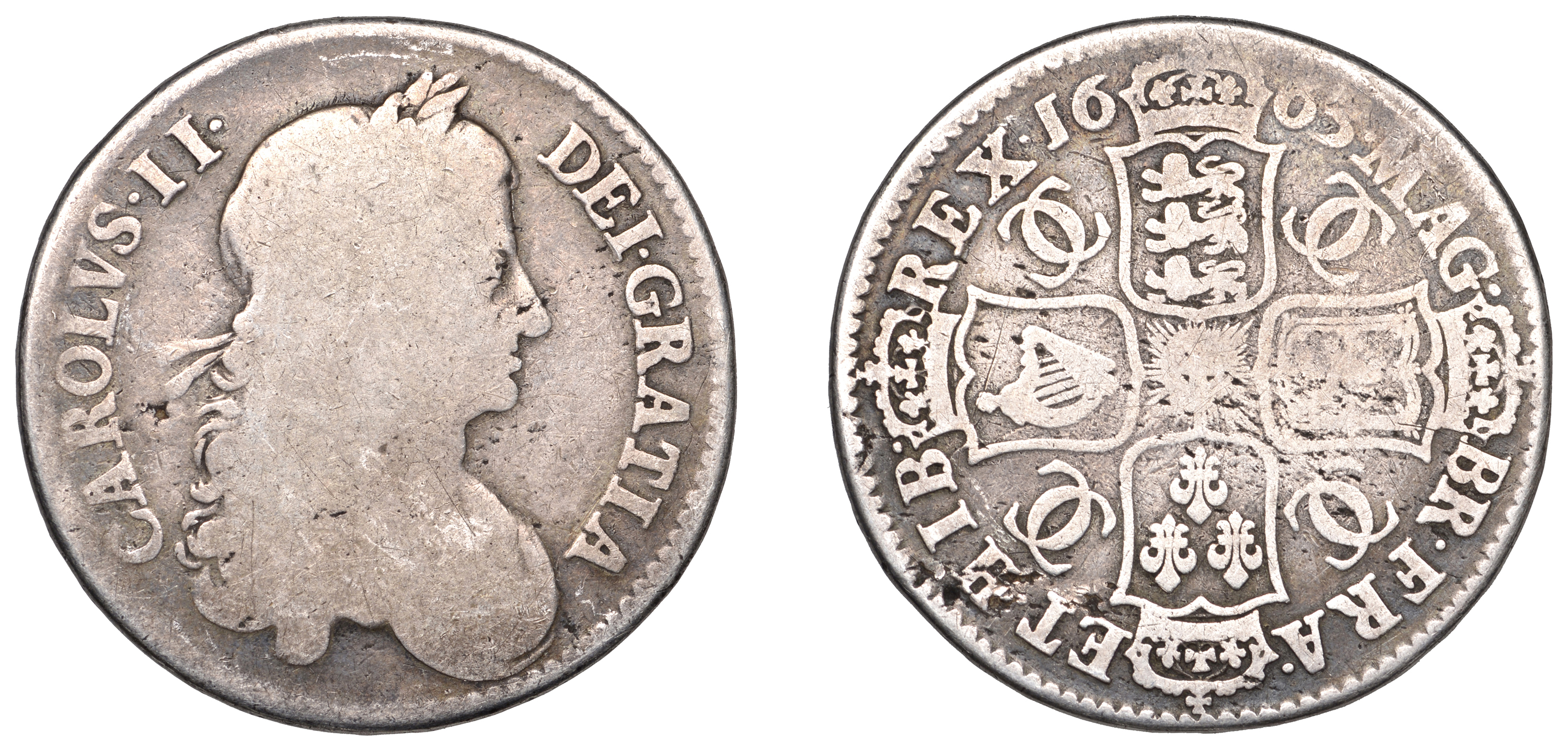 Charles II (1660-1685), Halfcrown, 1663, first bust, edge xv (ESC 438; S 3361). Fair to fine...