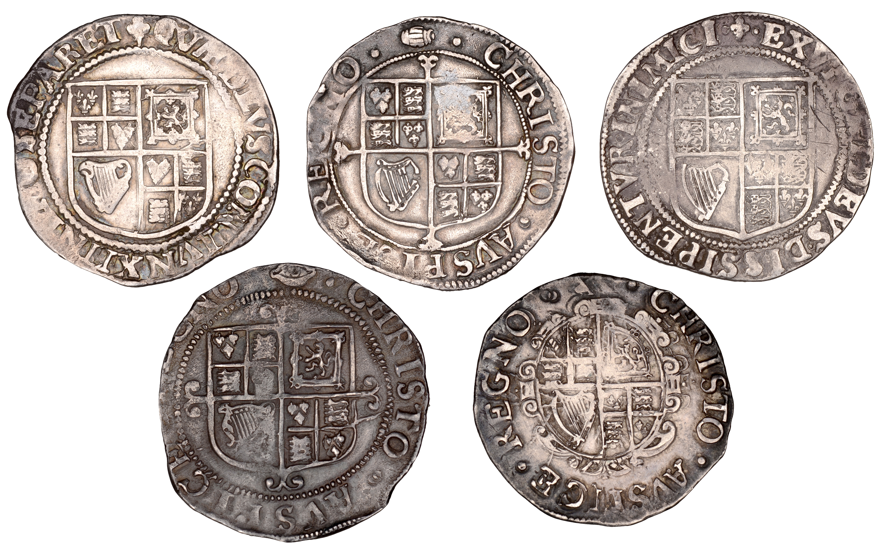 James I, First coinage, Shilling, mm. lis, second bust, 5.74g/3h (S 2646); Third coinage, Sh... - Bild 2 aus 2