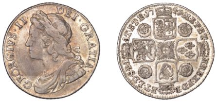 George II (1727-1760), Shilling, 1741, roses (ESC 1717; S 3701). Light scratch above king's...