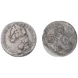 George II (1727-1760), Shilling, date unclear [1743-58] (S 3702-4). A double strike showing...