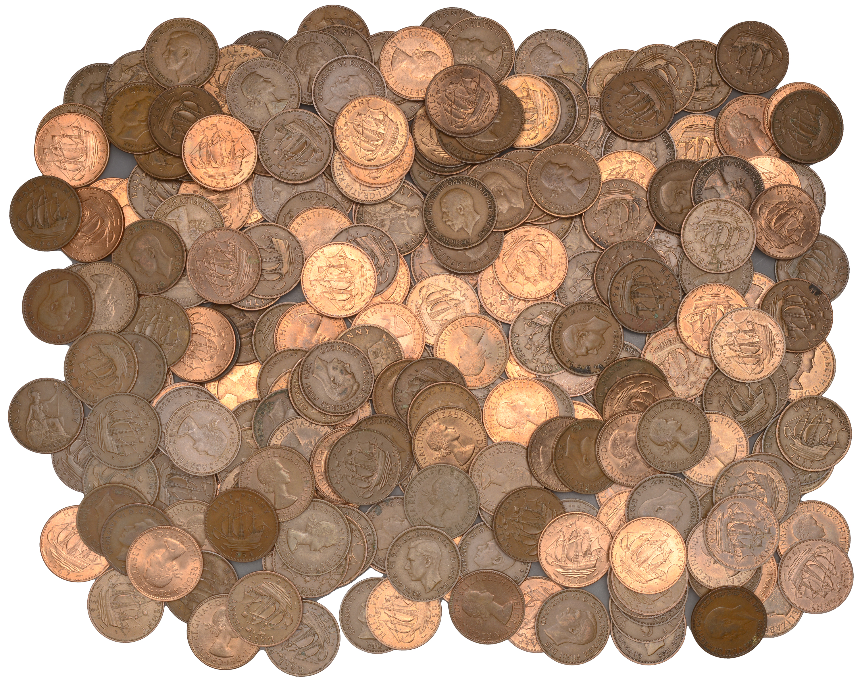 George II to Elizabeth II, Halfpennies (582) [582]. Varied state Â£60-Â£80