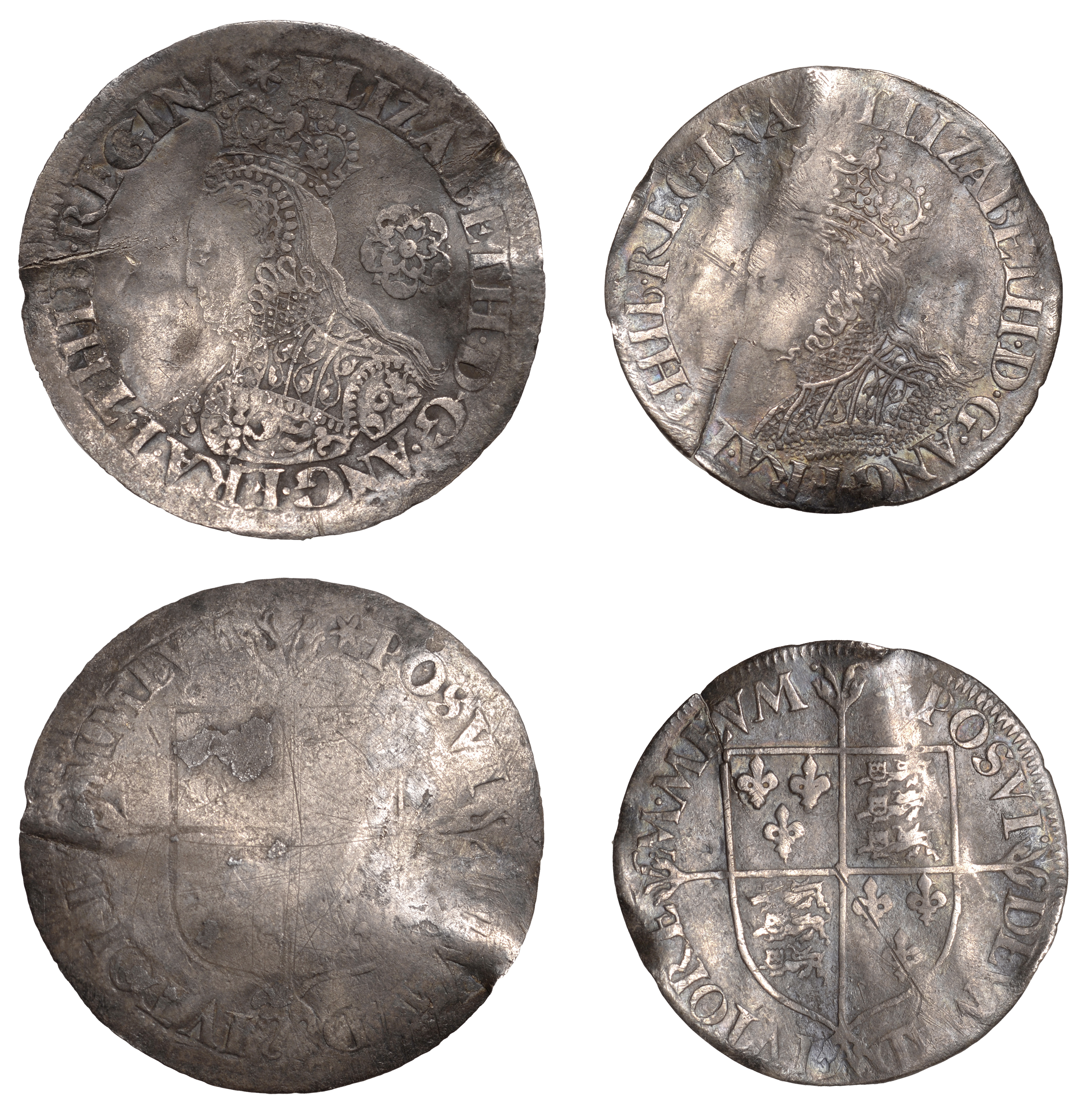 Elizabeth I, Milled coinage, Sixpence, 1562, Groat, both mm. star, 2.49g/6h, 1.70g/6h (S 259...
