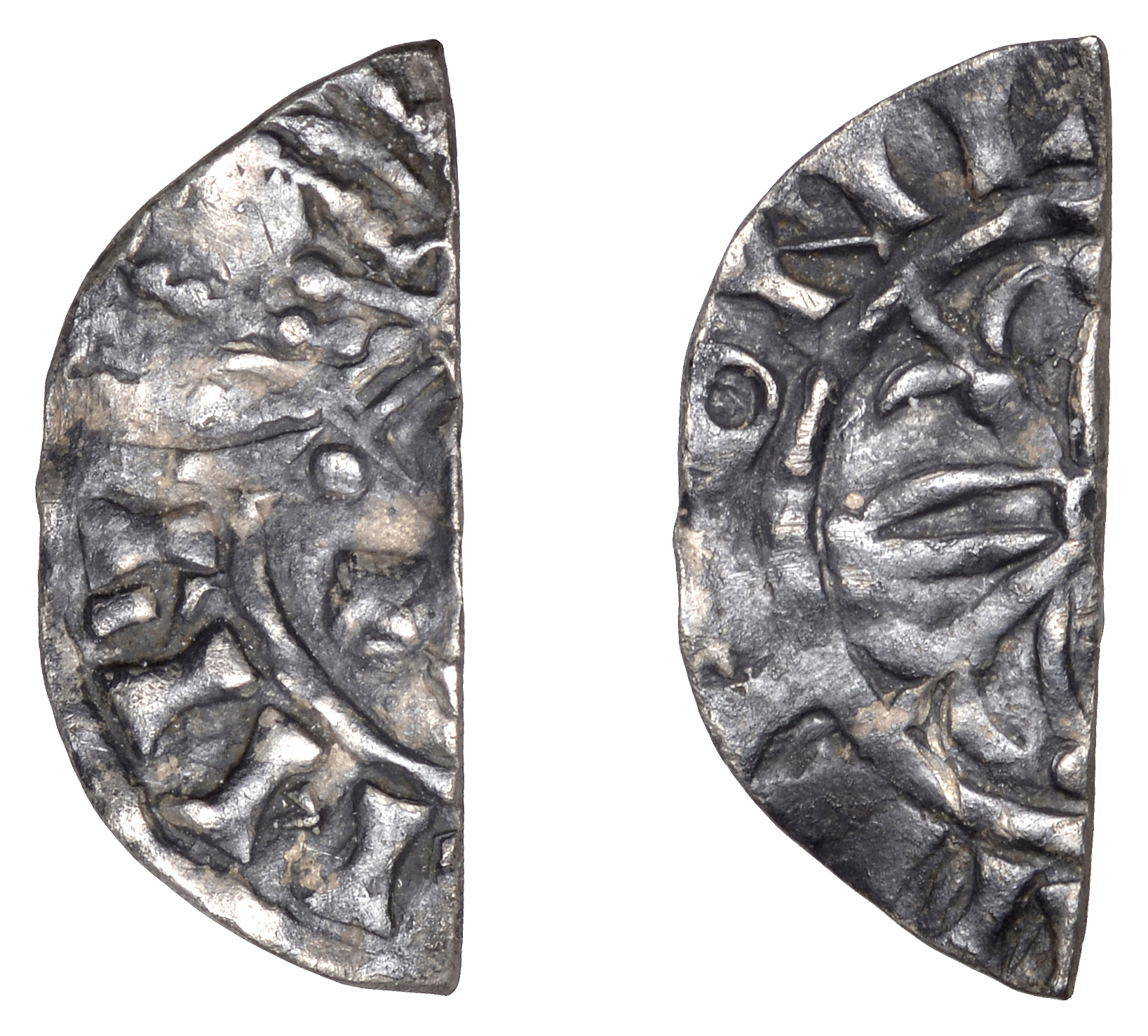 William II (1087-1100), Cut Halfpenny, Cross Fleury and Piles type [BMC V], Lincoln or Londo...